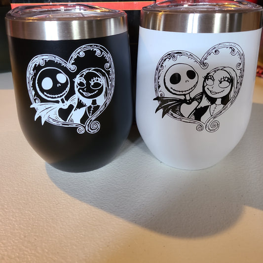 Nightmare Before Christmas Back and White Cups