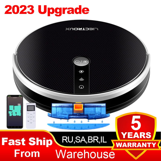 LIECTROUX C30B Robot Vacuum Cleaner, Map Navigation With Memory,Wifi APP Control,6000pa Suction Power,Smart Electric Water Tank