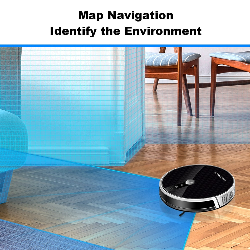 LIECTROUX C30B Robot Vacuum Cleaner, Map Navigation With Memory,Wifi APP Control,6000pa Suction Power,Smart Electric Water Tank